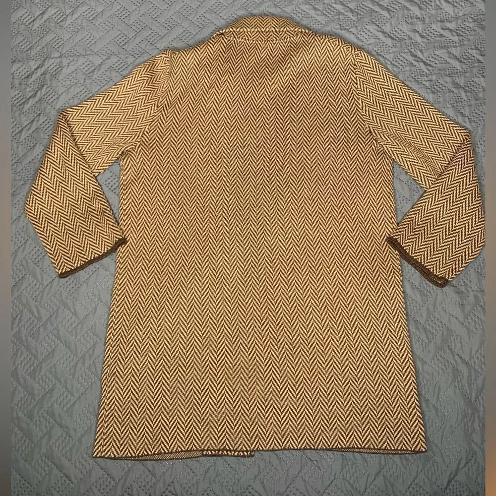 J. Crew Herringbone Blazer in Brown and Cream